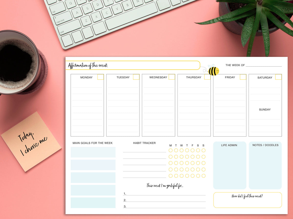 A4 Weekly Planner Notepad Organiser To Do List | BYANIKA