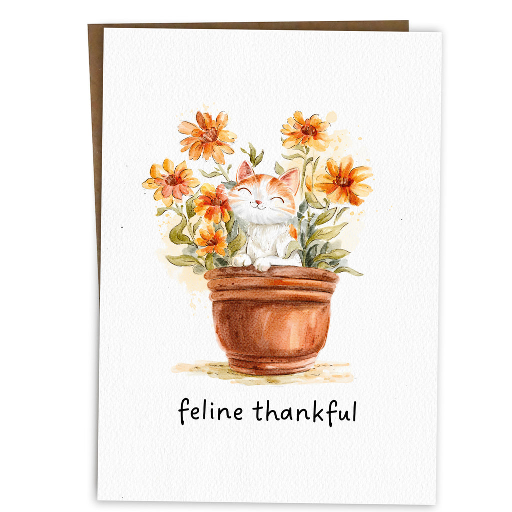 Thank You Card - Cat Cute Pun