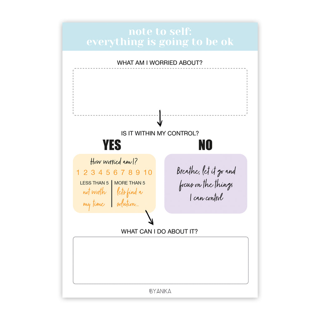 Worry Note A6 Worry Notepad Feelings Mindfulness Journal | BYANIKA