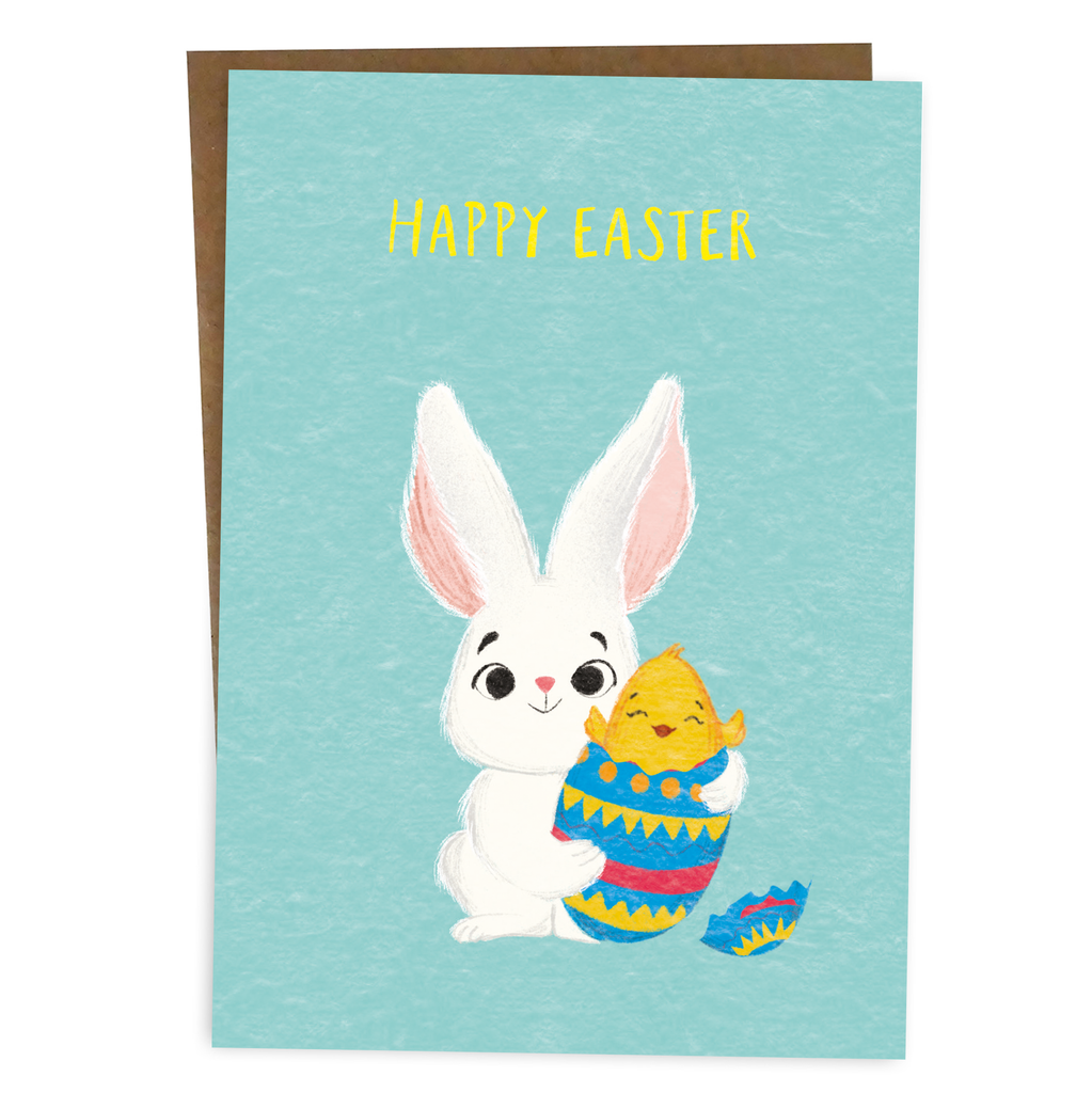 Happy Easter Card Easter Bunny Easter Egg